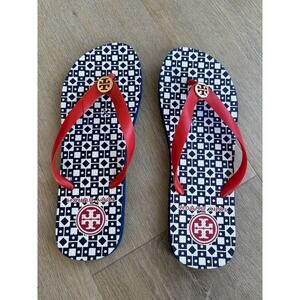 Tory Burch Red / White / Blue USA Flip Flop Sandal - sz 8.5